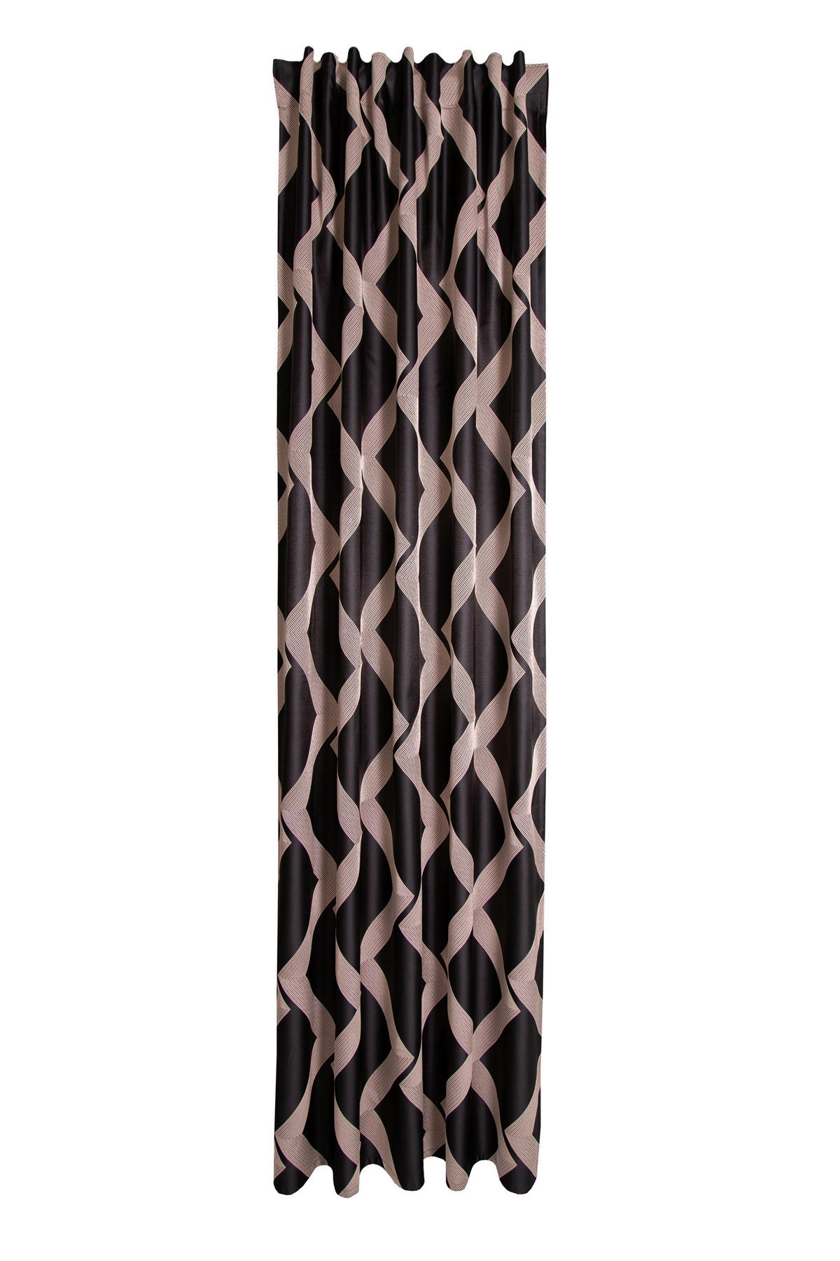 FERTIGVORHANG blickdicht  - Chromfarben/Schwarz, Basics, Textil (140/245cm)