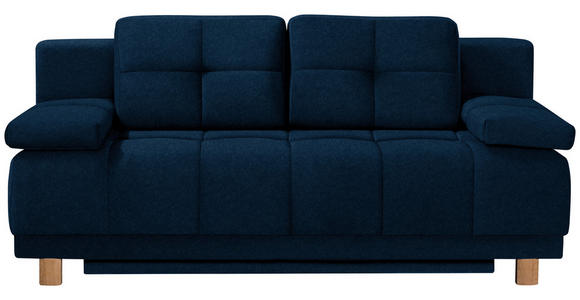 BOXSPRINGSOFA Dunkelblau - Dunkelblau, Design, Textil/Metall (202/92/104cm) - Novel