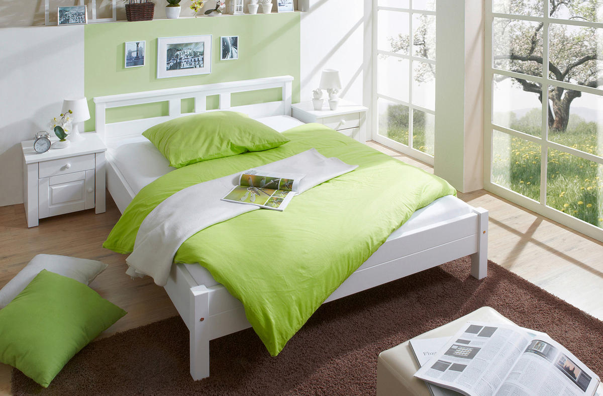 BETT 140/200 cm  in Weiß  - Weiß, KONVENTIONELL, Holz (140/200cm) - MID.YOU