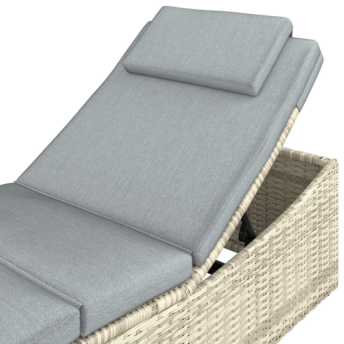 GARTENLIEGE 190/80/60 cm  - Grau, MODERN, Kunststoff/Textil (190/80/60cm) - Ambia Garden