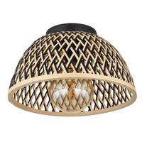 STROPNÉ SVIETIDLO, 35/20,5 cm  - čierna/prírodná farba, Natur, kov/prírodné materiály (35/20,5cm) - Globo