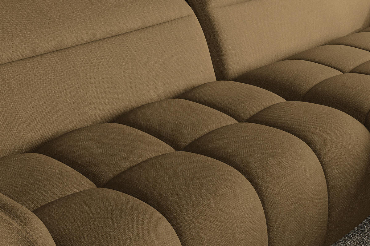 ECKSOFA  in Flachgewebe Olivgrün Rücken echt, Kopfteilverstellung, Sitztiefenverstellung  272/175 cm  - Schwarz/Olivgrün, KONVENTIONELL, Textil/Metall (272/175cm) - Carryhome