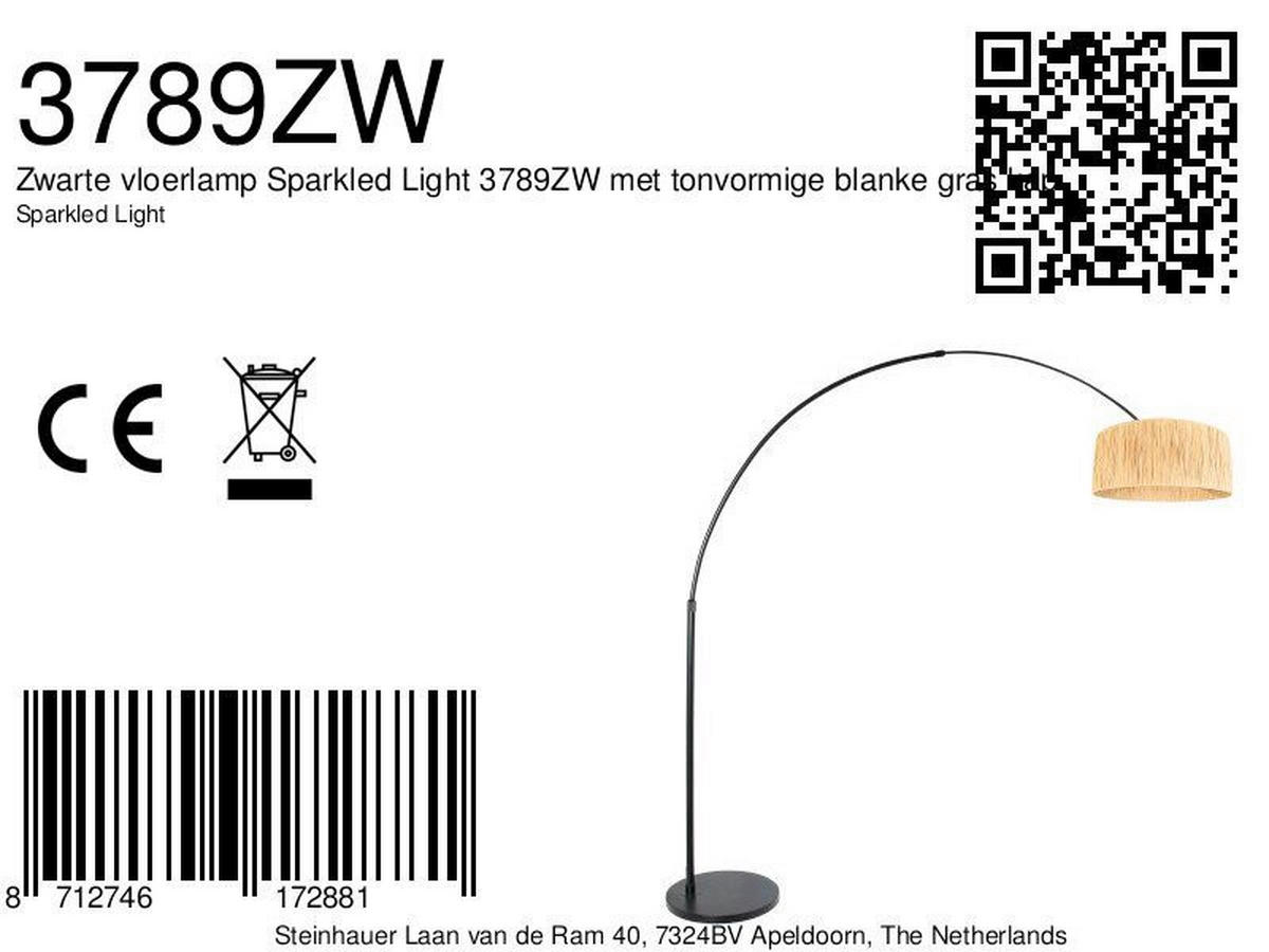 STEHLEUCHTE SPARKLED LIGHT 50/240/230 cm  - Beige/Schwarz, Trend, Naturmaterialien/Metall (50/240/230cm)