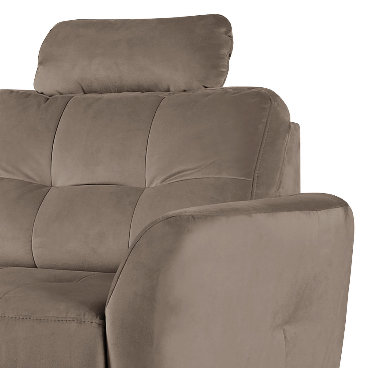 ECKSOFA Beige Samt Bettkasten, Schlaffunktion, Liegefläche im Originalstoff  - Beige/Buchefarben, Design, Holz/Textil (168/238cm) - Livetastic