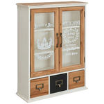 HÄNGEVITRINE  in massiv Tanne Braun, Schwarz, Weiß  - Goldfarben/Schwarz, LIFESTYLE, Glas/Holz (48/62,3/18,5cm) - Landscape