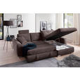 ECKSOFA in Mikrofaser Braun 276/193 cm - Chromfarben/Braun, MODERN, Kunststoff/Textil (276/193cm) - Hom`in