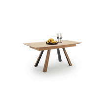 TABLE in Holz, Metall 190-290/95/76 cm  - Eichefarben/Schwarz, Design, Holz/Metall (190-290/95/76cm) - Schöner Wohnen