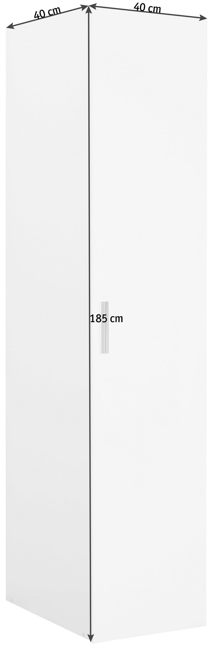 SKŘÍŇ NA ODĚV, bílá, barvy dubu, 40/185/40 cm - bílá/barvy dubu, Design, kompozitní dřevo/plast (40/185/40cm) - Xora
