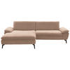 ECKSOFA in Webstoff Rotbraun  - Rotbraun/Schwarz, Design, Textil/Metall (197/295cm) - Valdera