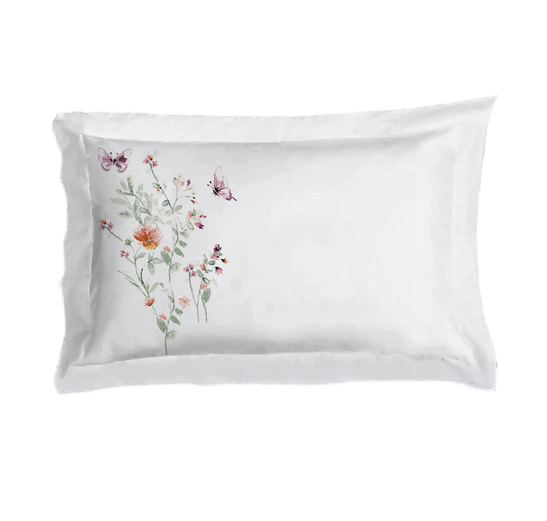 NAVLAKA ZA JASTUK 60/80 cm  FLORA  - bijela/zelena, Konvencionalno, tekstil (60/80cm) - Esposa
