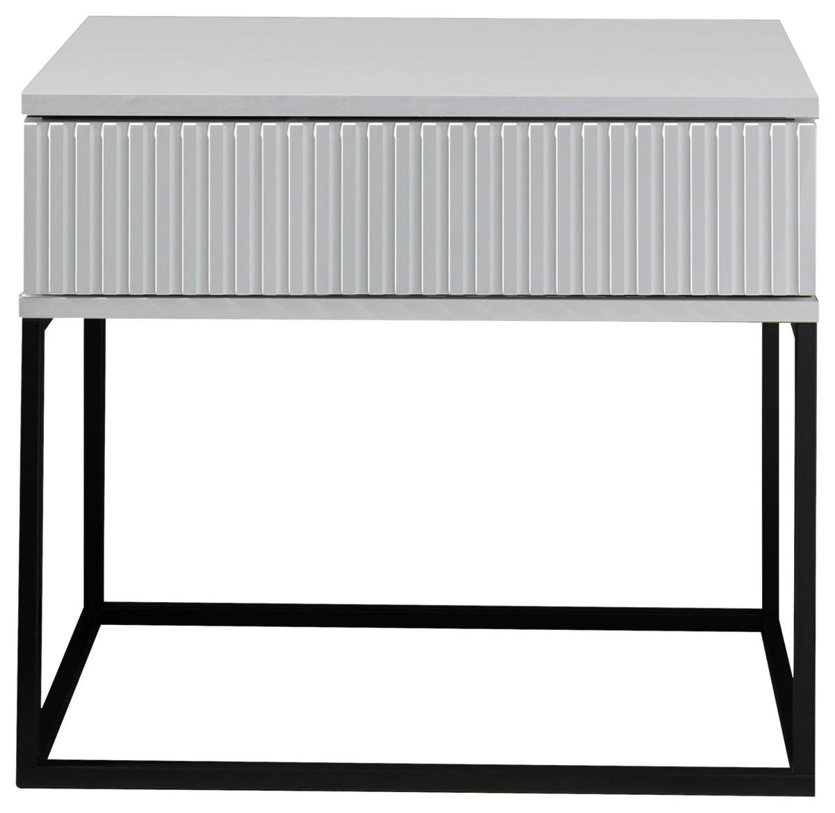 NOĆNI ORMARIĆ bijela, crna   - bijela/crna, Moderno, drvni materijal/metal (60/52/38,5cm) - Livetastic