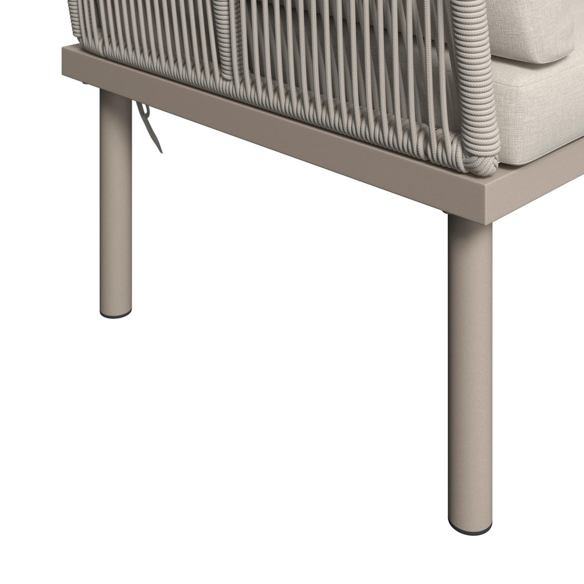 LOUNGEGARNITUR   Akazie massiv Eisen  - Creme/Akaziefarben, MODERN, Holz/Textil (215l) - Ambia Garden