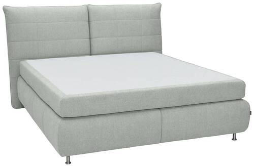 BOXSPRINGBETT 180/200 cm  in Hellgrau  - Edelstahlfarben/Hellgrau, Konventionell, Textil (180/200cm) - Dieter Knoll
