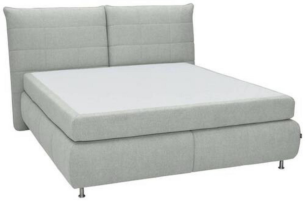 BOXSPRINGBETT 200/200 cm  in Hellgrau  - Edelstahlfarben/Hellgrau, Konventionell, Textil (200/200cm) - Dieter Knoll