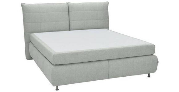 BOXSPRINGBETT 180/200 cm in Hellgrau - Edelstahlfarben/Hellgrau, KONVENTIONELL, Textil (180/200cm) - Dieter Knoll