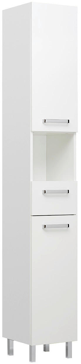 HOCHSCHRANK 30/195,5/33 cm  - Chromfarben/Weiß, Basics, Holzwerkstoff/Metall (30/195,5/33cm) - Xora