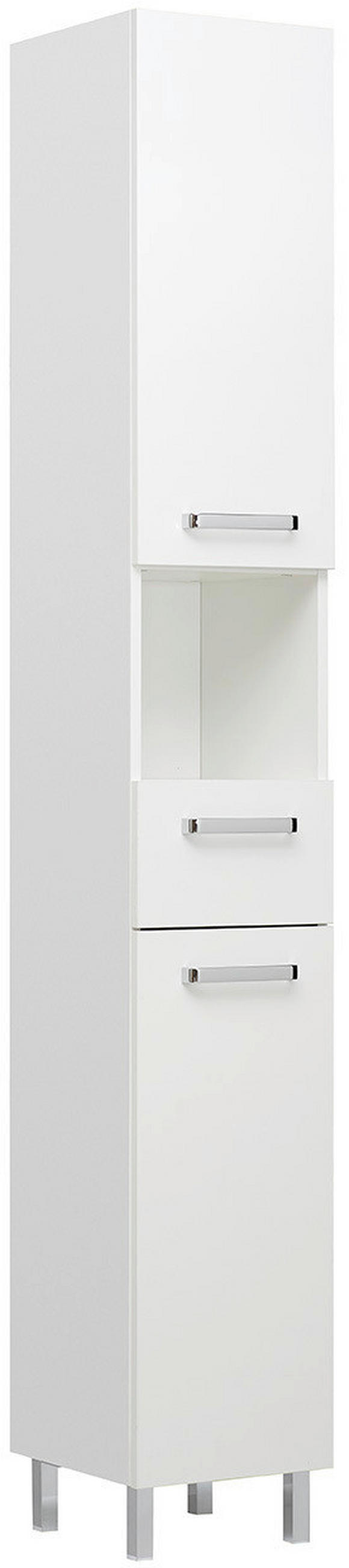 HOCHSCHRANK 30/195,5/33 cm  - Chromfarben/Weiß, Basics, Holzwerkstoff/Metall (30/195,5/33cm) - Xora