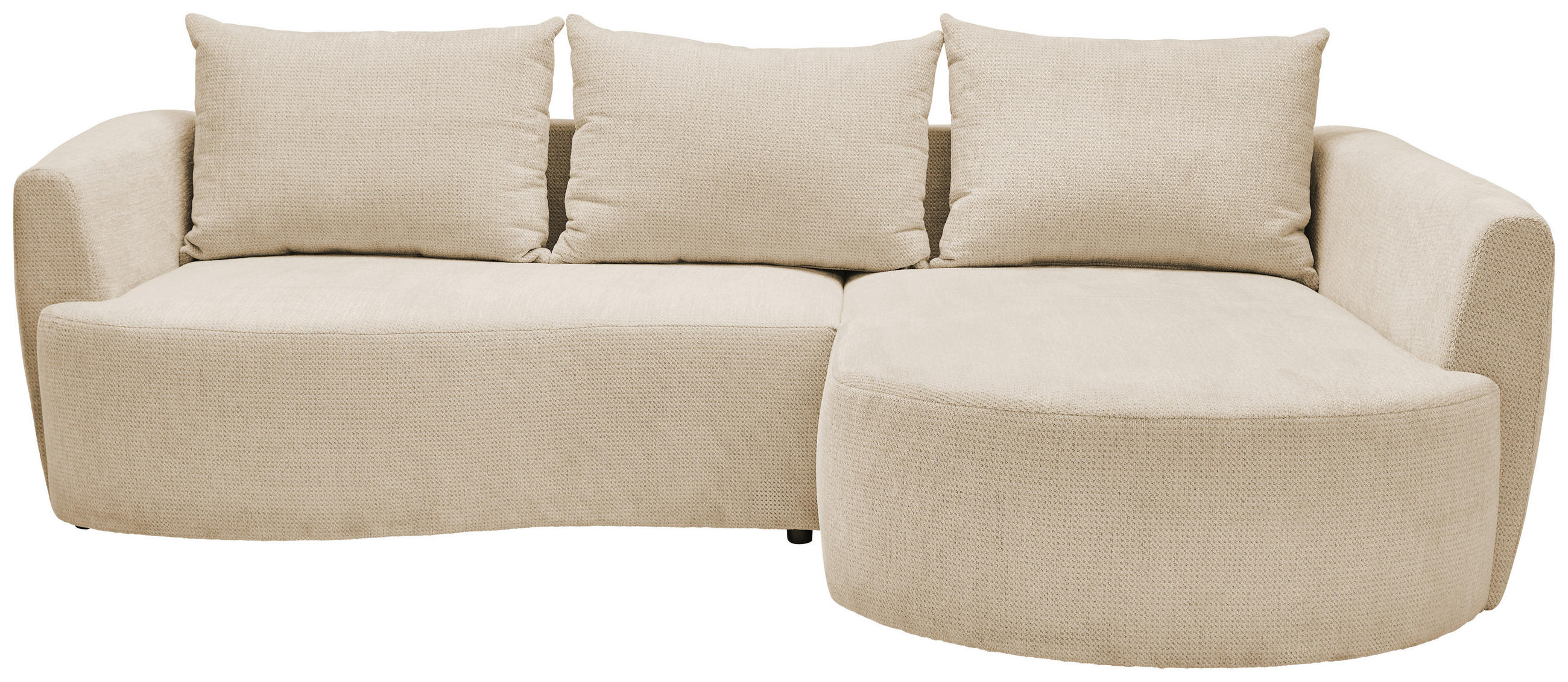 ECKSOFA Greige Chenille  - Greige/Schwarz, MODERN, Kunststoff/Textil (287/179cm) - Carryhome