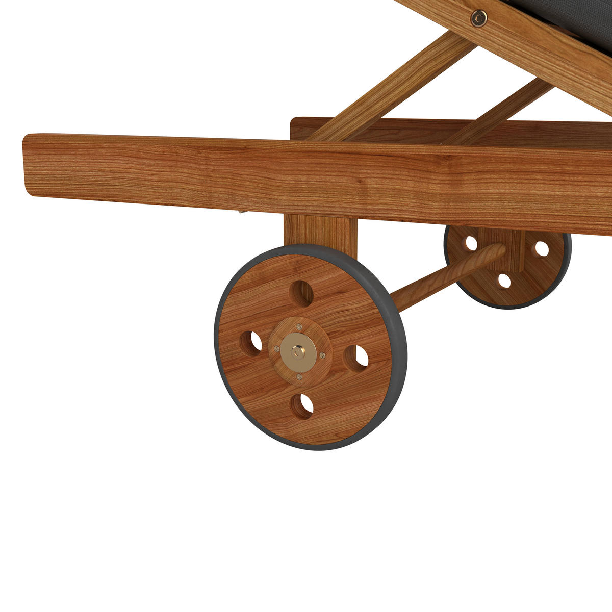 SONNENLIEGE 201/65/74 cm Akazie  - Anthrazit/Teakfarben, MODERN, Holz/Textil (201/65/74cm) - Ambia Garden