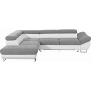 SEDACÍ SOUPRAVA, bílá, šedá, textil - bílá/šedá, Design, kov/textil (235/280cm) - Hom`in