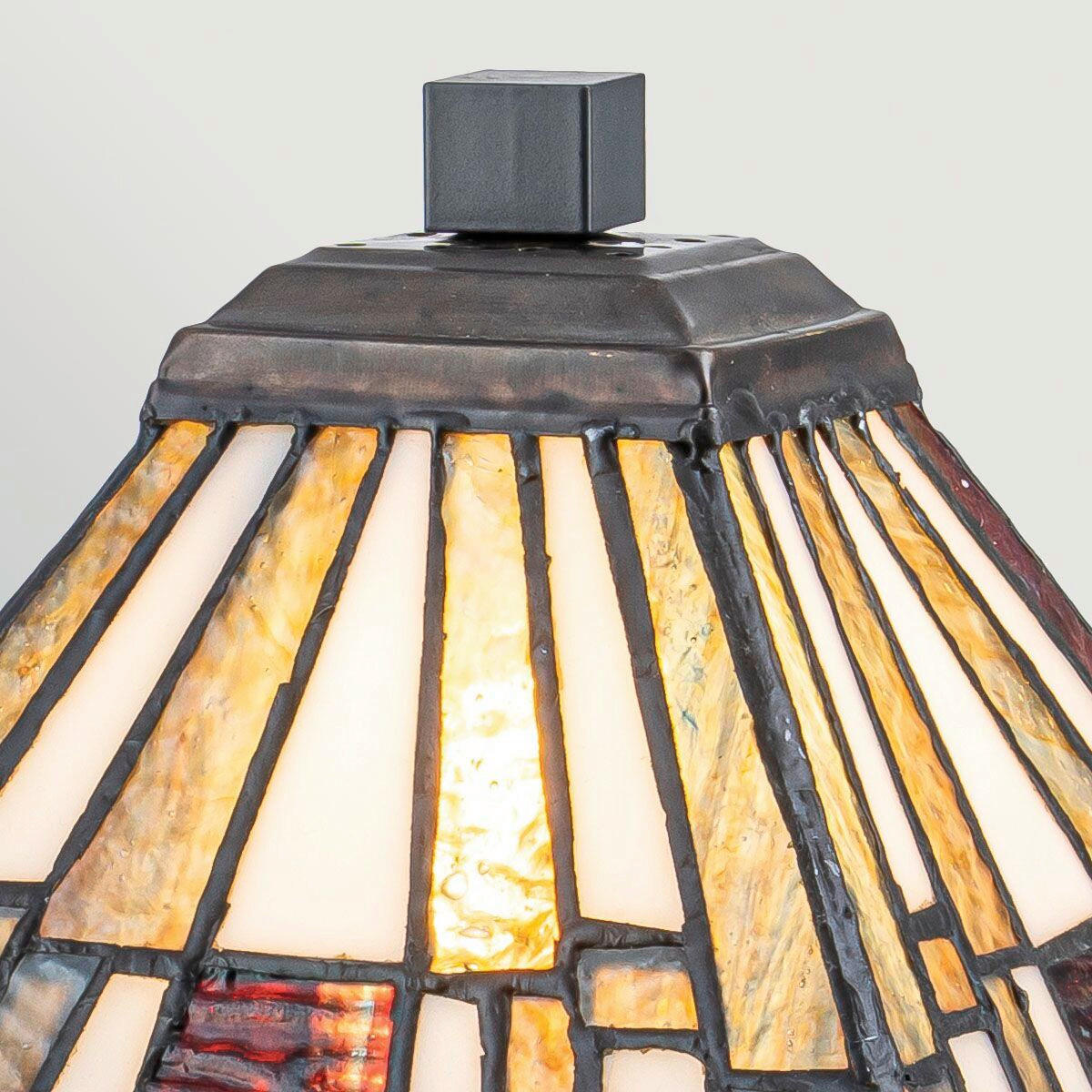 TISCHLEUCHTE Quoizel 20,3/36,5 cm  - Dunkelbraun/Multicolor, Design, Glas/Naturmaterialien (20,3/36,5cm) - Elstead Lighting