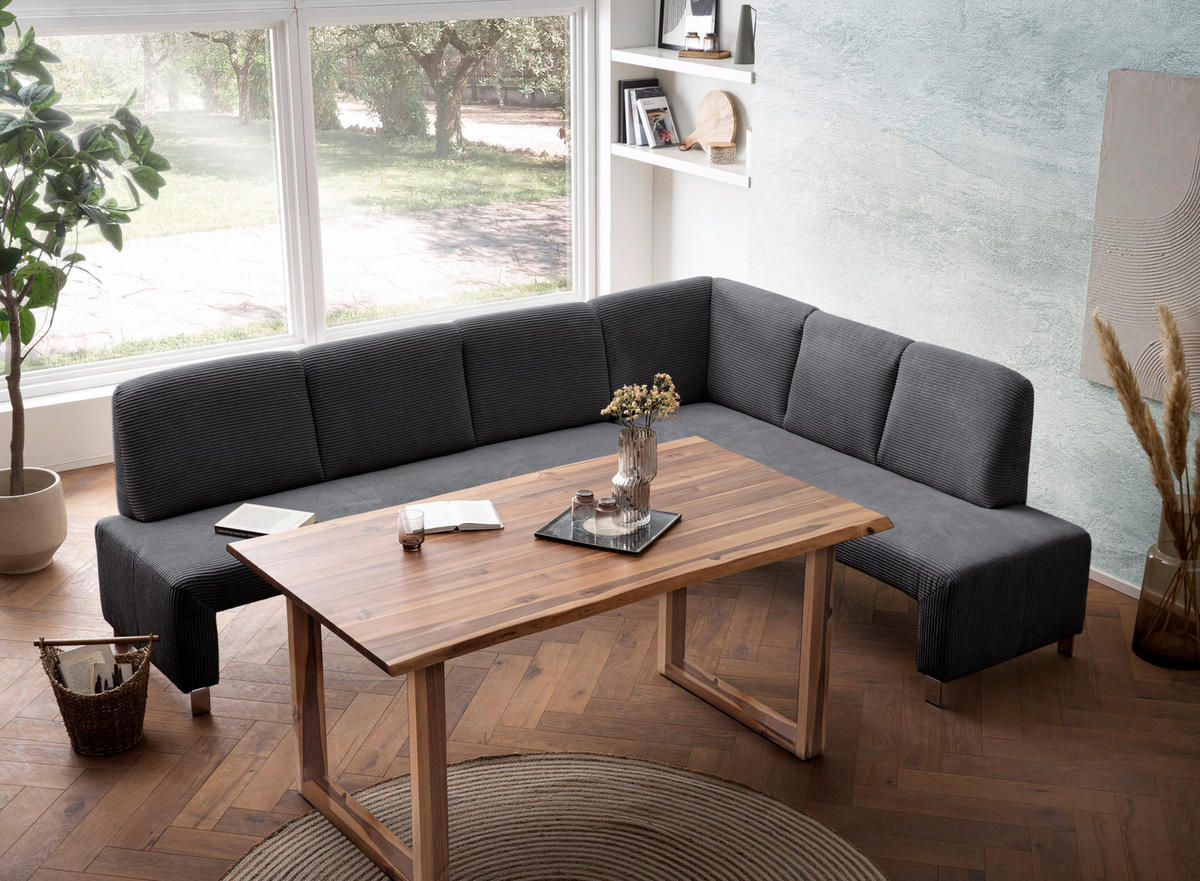 KLUPA KUTNA  antracit  drvo, tekstil, drvni materijal      - srebrne boje/antracit, Moderno, drvni materijal/drvo (263/198cm) - Livetastic