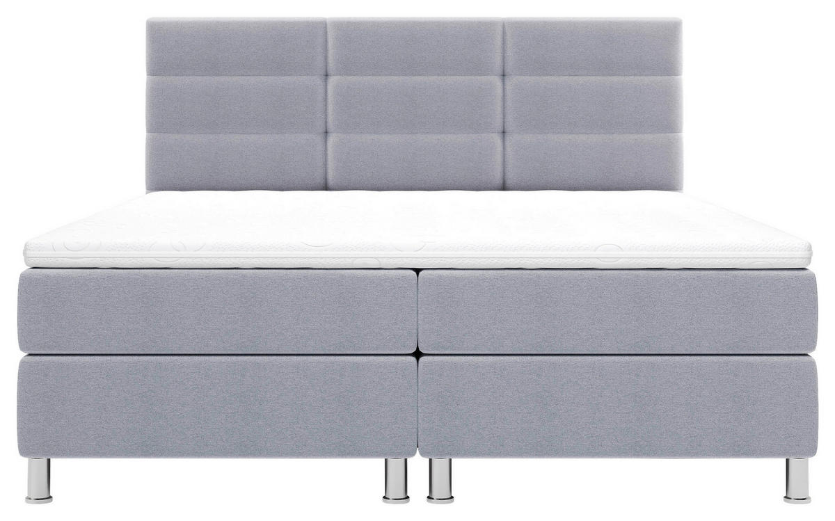 BOXBETT 160/200 cm  in Hellgrau  - Chromfarben/Hellgrau, KONVENTIONELL, Textil/Metall (160/200cm) - Carryhome