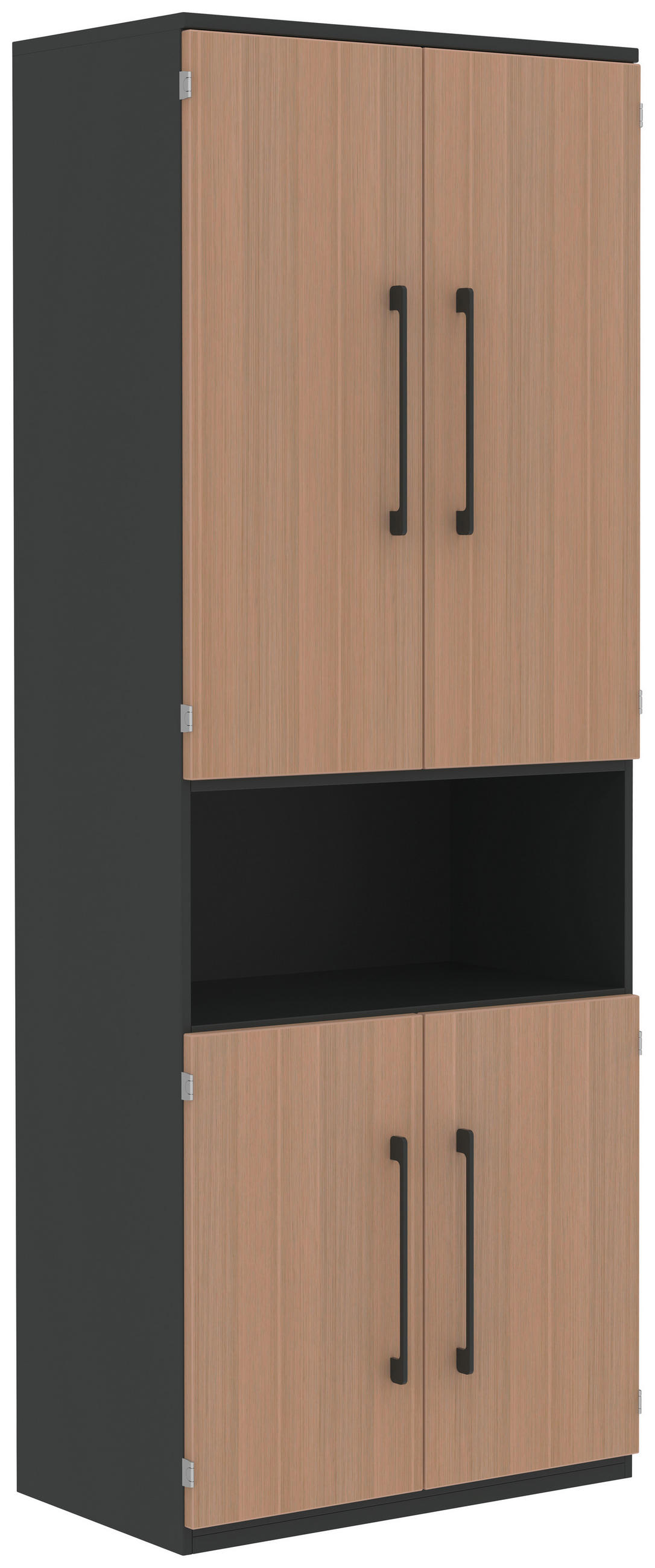 AKTENSCHRANK 80/217,4/43 cm  - Eichefarben/Anthrazit, Design, Holzwerkstoff (80/217,4/43cm)