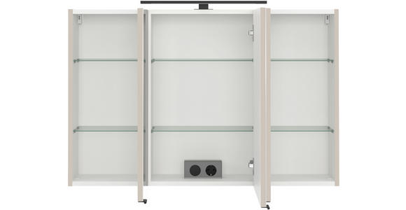 SPIEGELSCHRANK 100/64/20 cm  - Sandfarben/Schwarz, KONVENTIONELL, Glas/Holzwerkstoff (100/64/20cm) - Xora