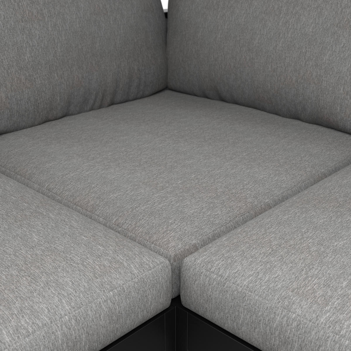VRTNA LOUNGE GARNITURA aluminij  - siva/črna, Moderno, kovina/tekstil (235/235cm) - Ambia Garden