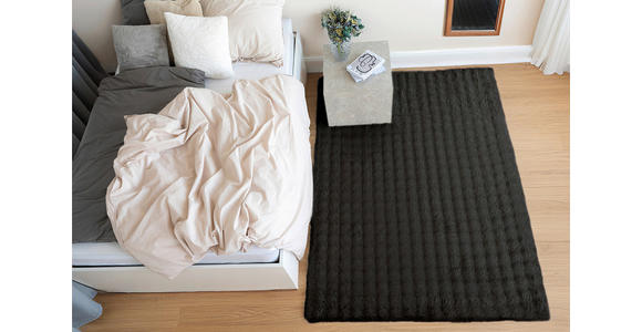 HOCHFLORTEPPICH 80/150 cm Hailey Schwarz - Schwarz, Basics, Textil (80/150cm) - Novel