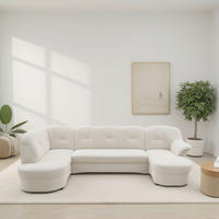 WOHNLANDSCHAFT FLORES FK Creme Mikrofaser  - Creme/Schwarz, KONVENTIONELL, Kunststoff/Textil (293/293/142cm) - MID.YOU
