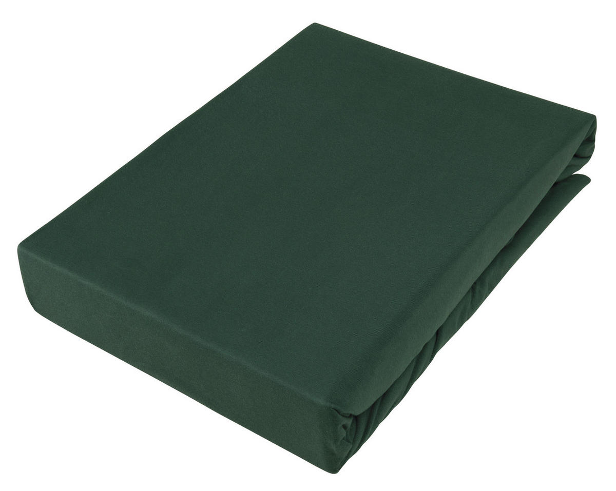 BOXSPRINGOVÉ PROSTĚRADLO, žerzej, tmavě zelená, 140/220 cm - tmavě zelená, Konvenční, textil (140/220cm) - Novel