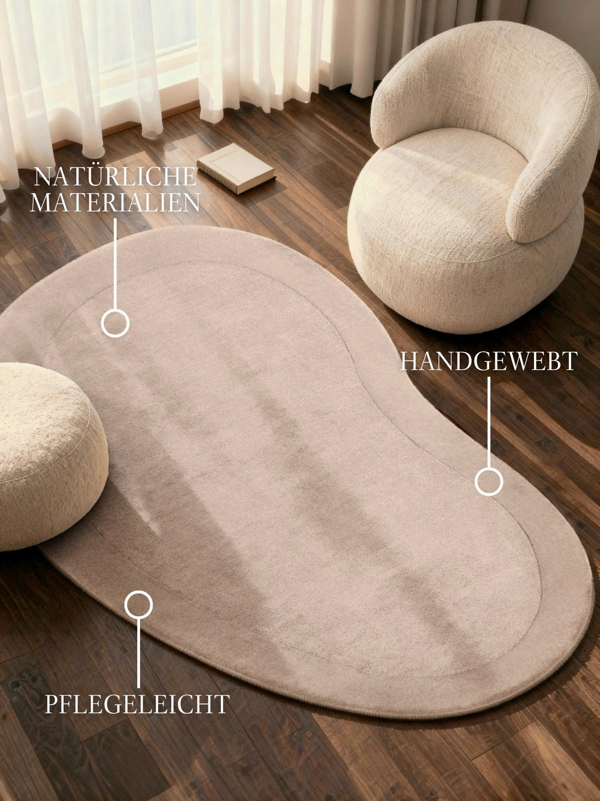 WOLLTEPPICH 125/200 cm 1812 Beige organisch  - Beige, KONVENTIONELL, Textil (125/200cm) - Villeroy & Boch