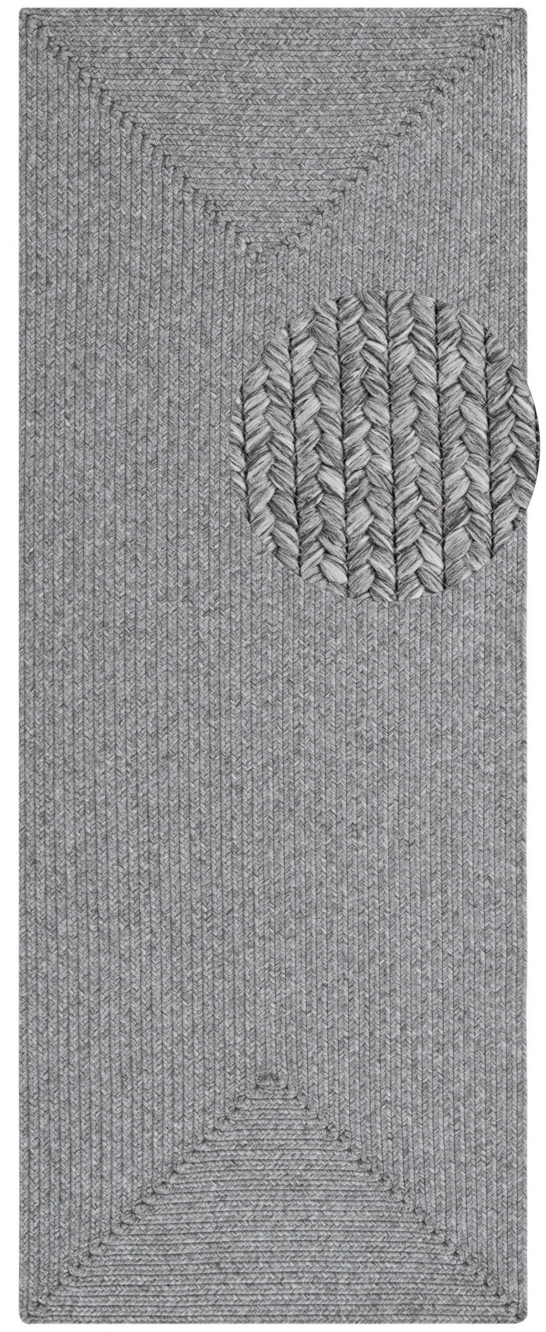 LÄUFER 80/200 cm Braided  - Hellgrau, Basics, Kunststoff (80/200cm)