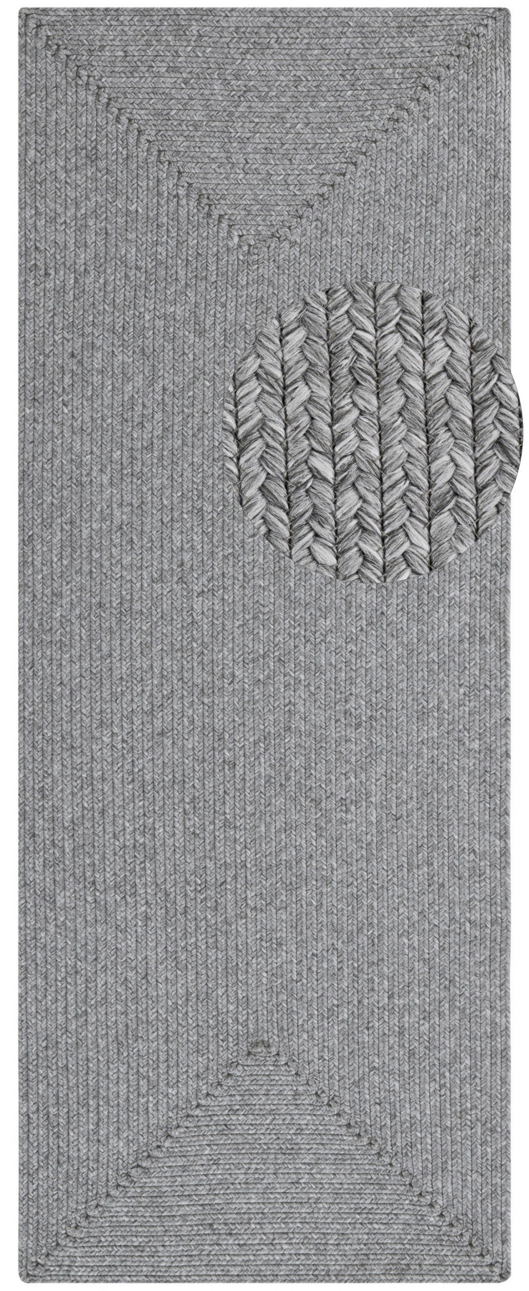 LÄUFER 80/200 cm Braided  - Hellgrau, Basics, Kunststoff (80/200cm)