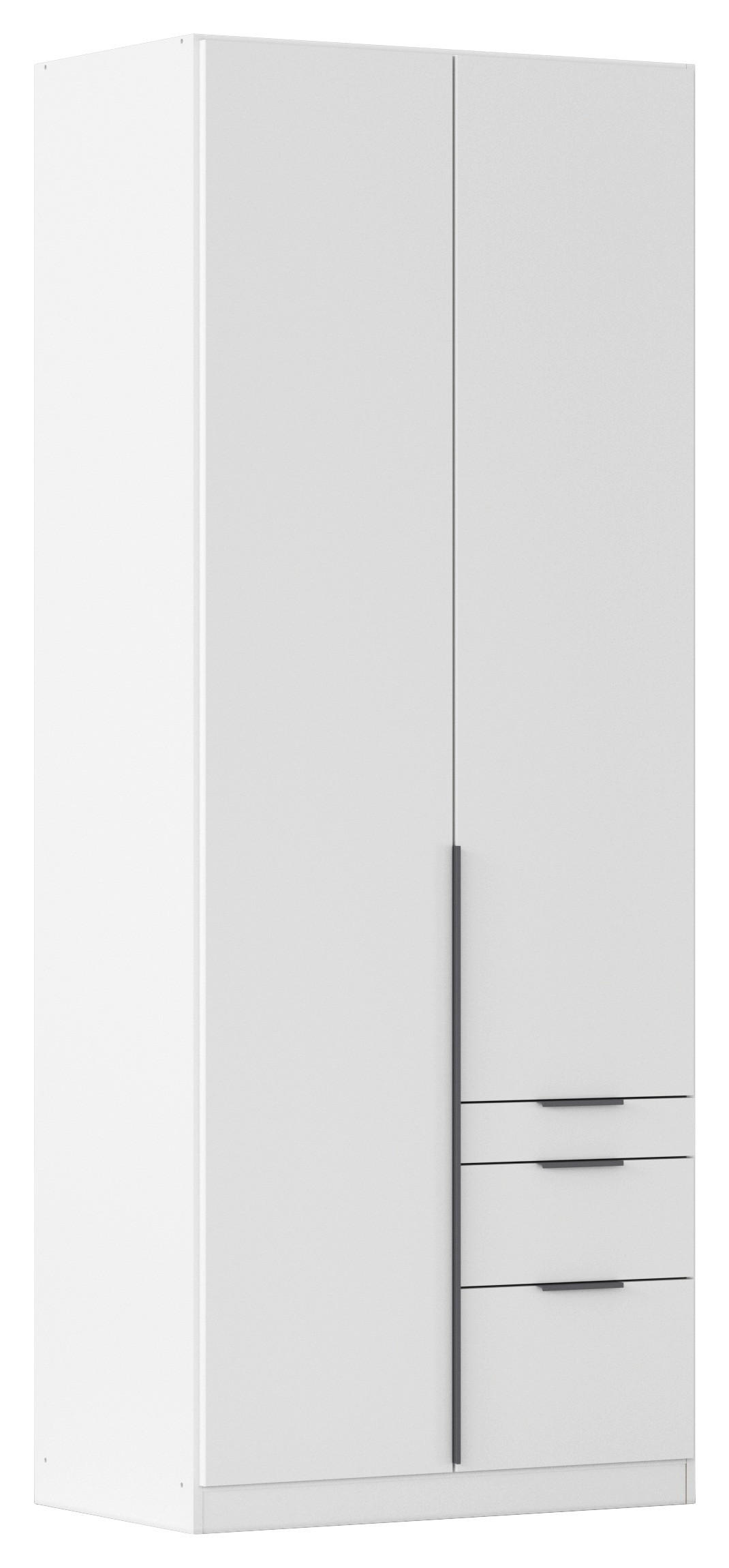 Rauch Möbel Drehtürenschrank Rauch Alabama Weiß, Dunkelgrau 91x229x54 cm