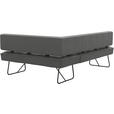 ECKBANK 165/227 cm  in Grau  - Schwarz/Grau, Design, Leder/Metall (165/227cm) - Moderano