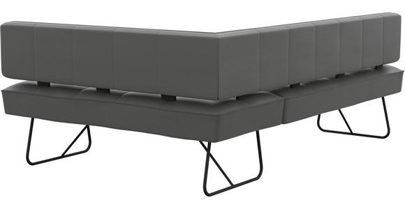 ECKBANK 165/227 cm  in Grau  - Schwarz/Grau, Design, Leder/Metall (165/227cm) - Moderano