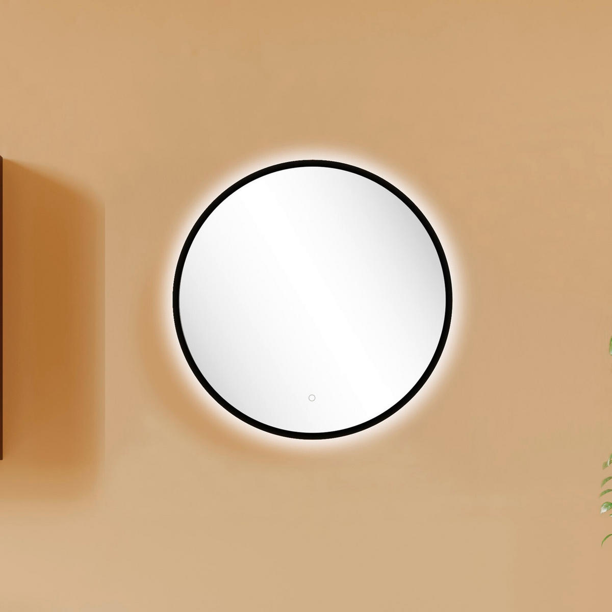 BADEZIMMERSPIEGEL 60/60/3 cm  - Schwarz, Natur, Glas/Metall (60/60/3cm) - Held