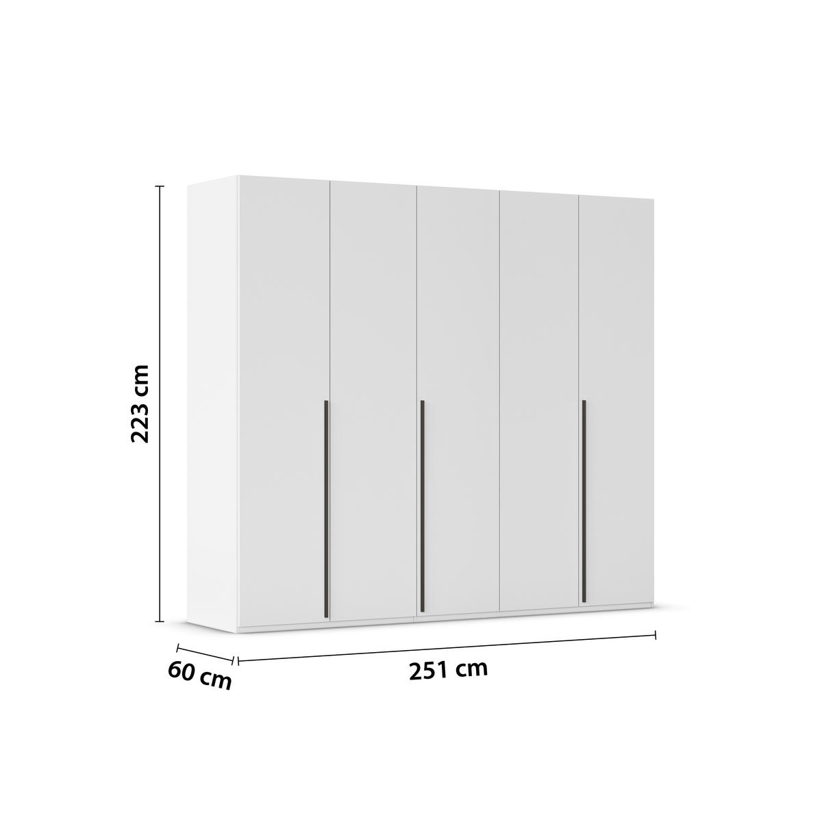 DREHTÜRENSCHRANK Weiss  - Weiss/Graphitfarben, Design, Holzwerkstoff/Metall (251/223/60cm) - home24