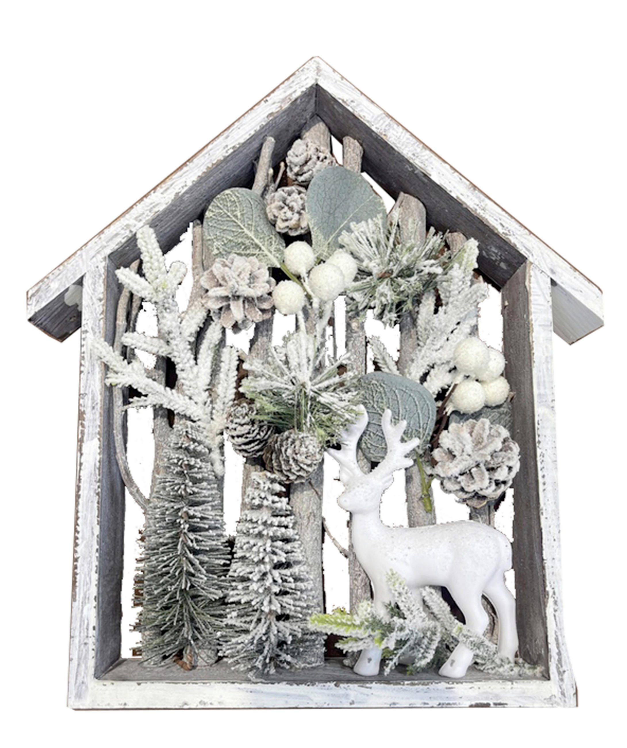 DEKOHÄUSCHEN  - Naturfarben/Weiß, LIFESTYLE, Naturmaterialien/Holz (36/33/4,5cm) - X-Mas