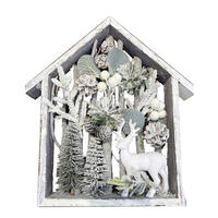 DEKOHÄUSCHEN  - Naturfarben/Weiß, LIFESTYLE, Naturmaterialien/Holz (36/33/4,5cm) - X-Mas