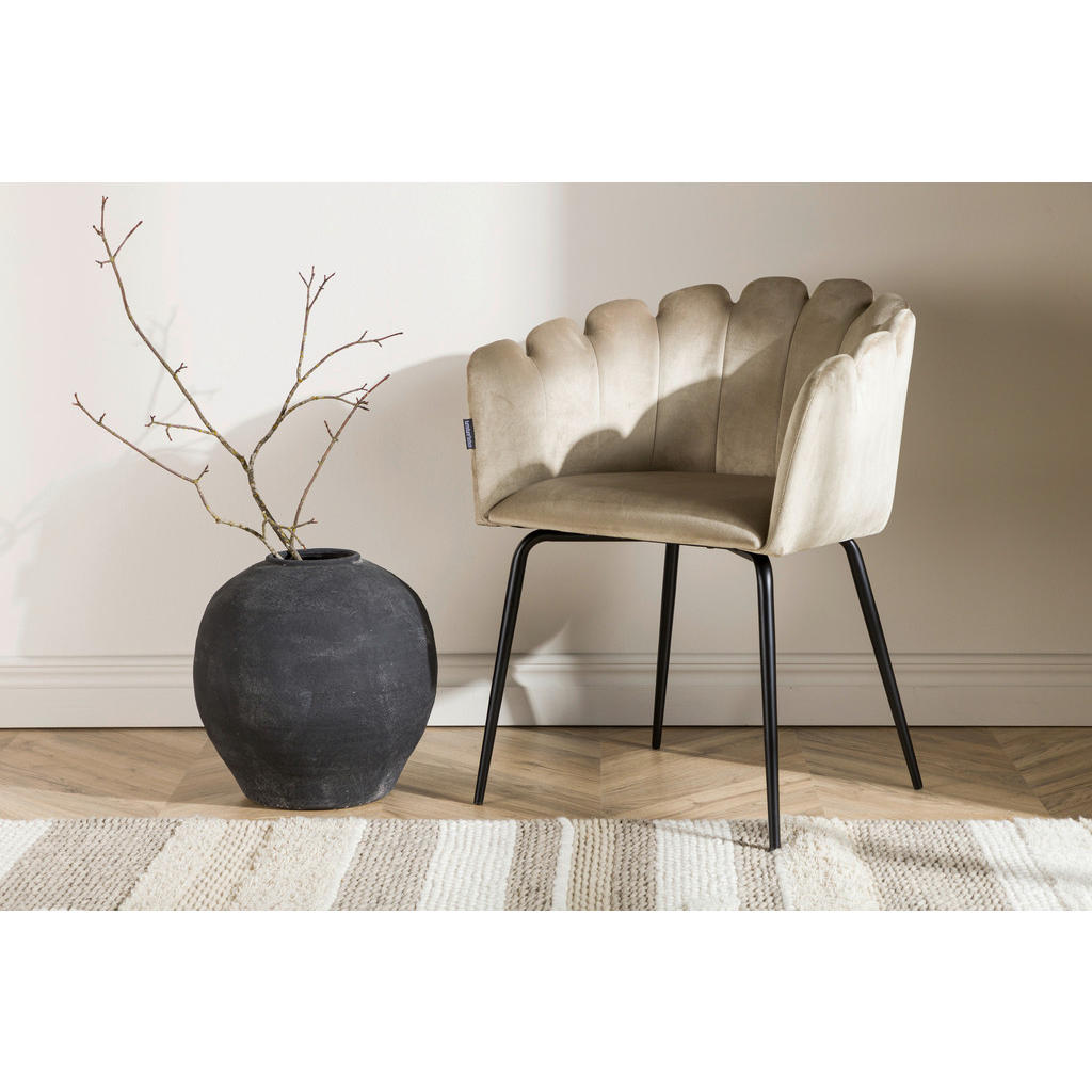 Thumbnail - Livetastic Stuhl, Schwarz, Beige, Metall, Textil, zylindrisch, 52x76.5x51 cm, Stühle