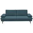 3-SITZER-SOFA in Leder Blau  - Blau/Schwarz, Design, Leder/Metall (222/86/104cm) - Dieter Knoll