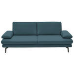 3-SITZER-SOFA in Leder Blau  - Blau/Schwarz, Design, Leder/Metall (222/86/104cm) - Dieter Knoll