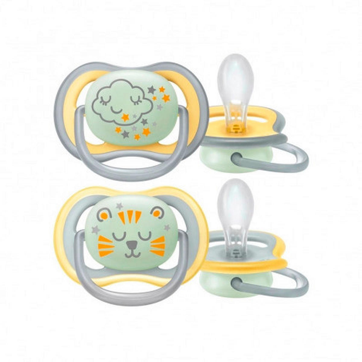 DUDA   - siva/svijetlo žuta, Basics, plastika/prirodni materijali (4/5,5/4cm) - Avent