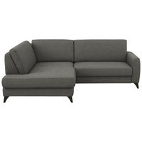 ECKSOFA  Chenille Grau  - Schwarz/Grau, Design, Textil/Metall (182/239cm) - Beldomo Comfort