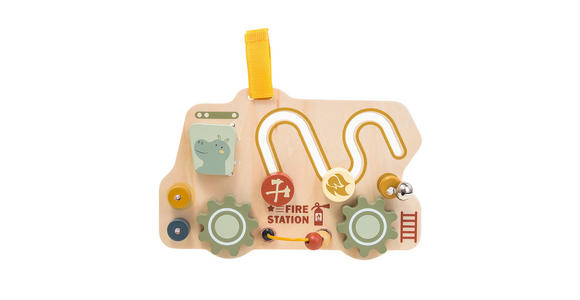 MOTORIKSPIEL Spielbrett Feuerwehr  - Multicolor/Naturfarben, Basics, Holzwerkstoff/Textil (24,5/16/5cm) - My Baby Lou
