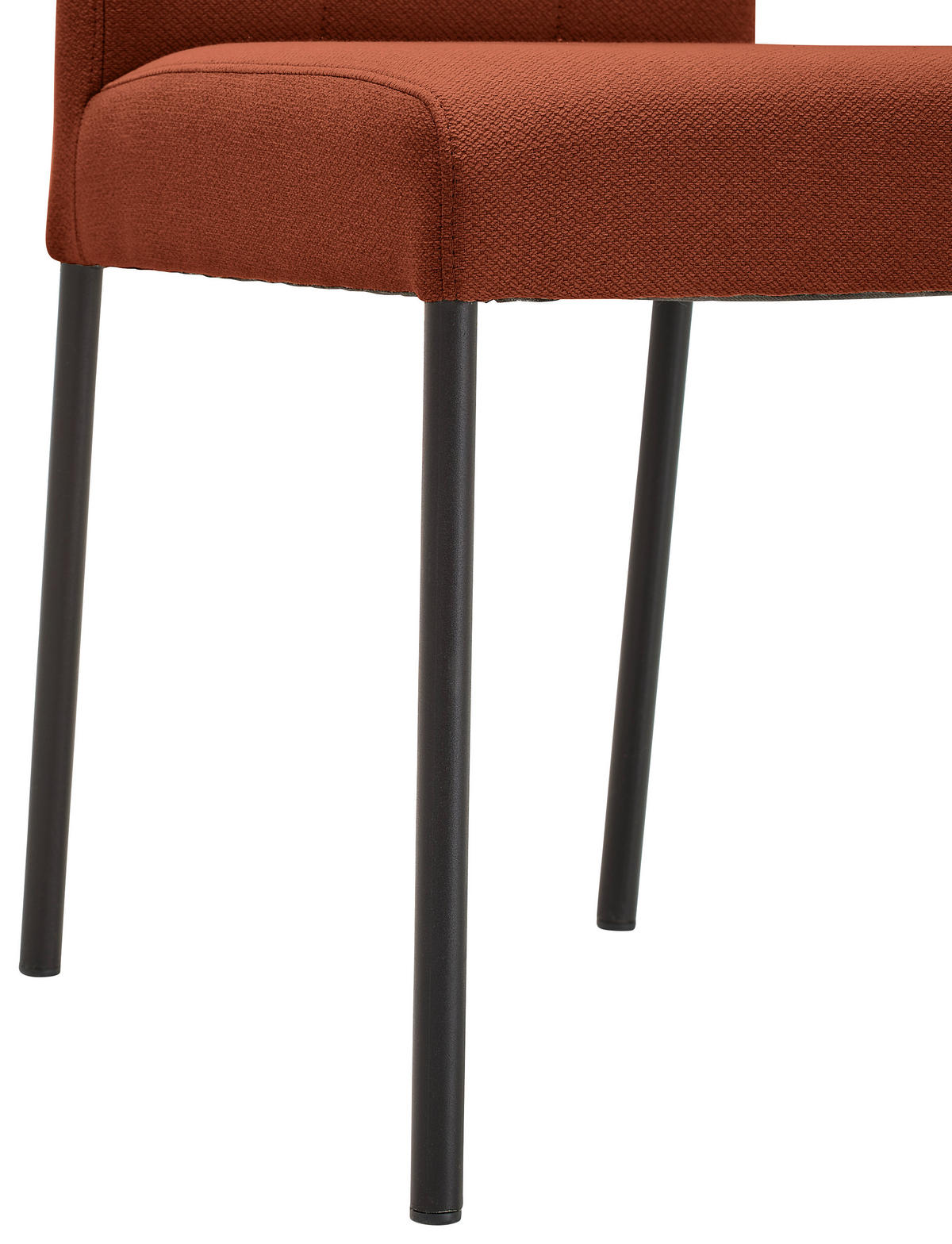 STUHL Webstoff Schwarz, Rostfarben  - Rostfarben/Schwarz, Design, Textil/Metall (46/91/61cm) - home24